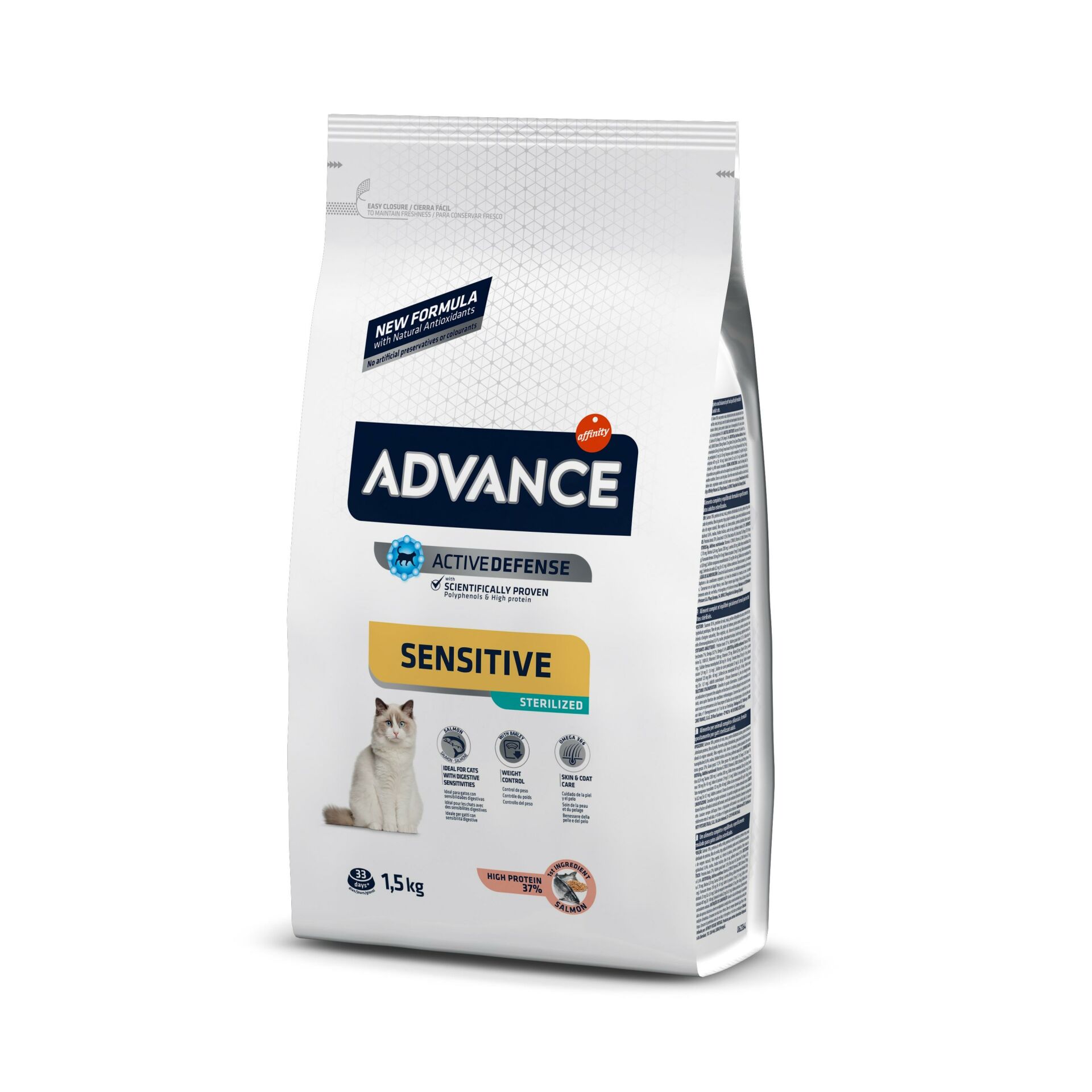 Advance Sensitive Sterilised Somonlu  Kısırlaştırılmış Kuru Kedi Maması 1,5 Kg