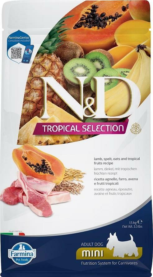 N&D Tropical Selection Kuzulu Küçük Irk Yetişkin Köpek Maması 1,5 Kg