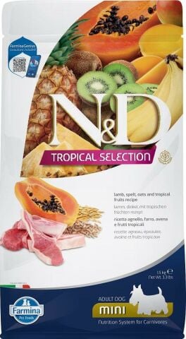 N&D Tropical Selection Kuzulu Küçük Irk Yetişkin Köpek Maması 1,5 Kg