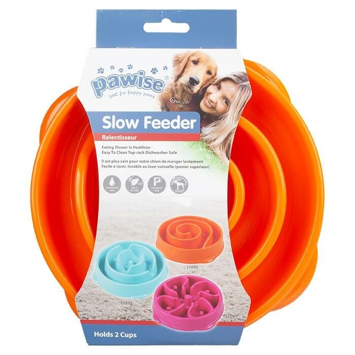 Pawise Köpekler için Labirent Yavaş Beslenme Turuncu Mama Kabı 20 CM Small