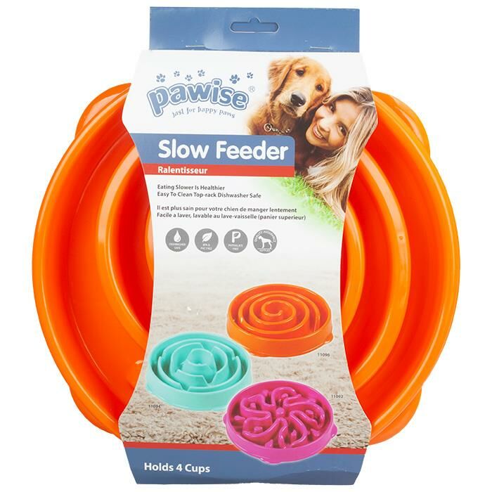 Pawise Köpekler için Spiral Yavaş Beslenme Mama   Kabı 27 cm Turuncu Large