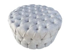 90 cm Yuvarlak Puf & Orta Sehpa Tamamı Kapitoneli (Düğmeli)