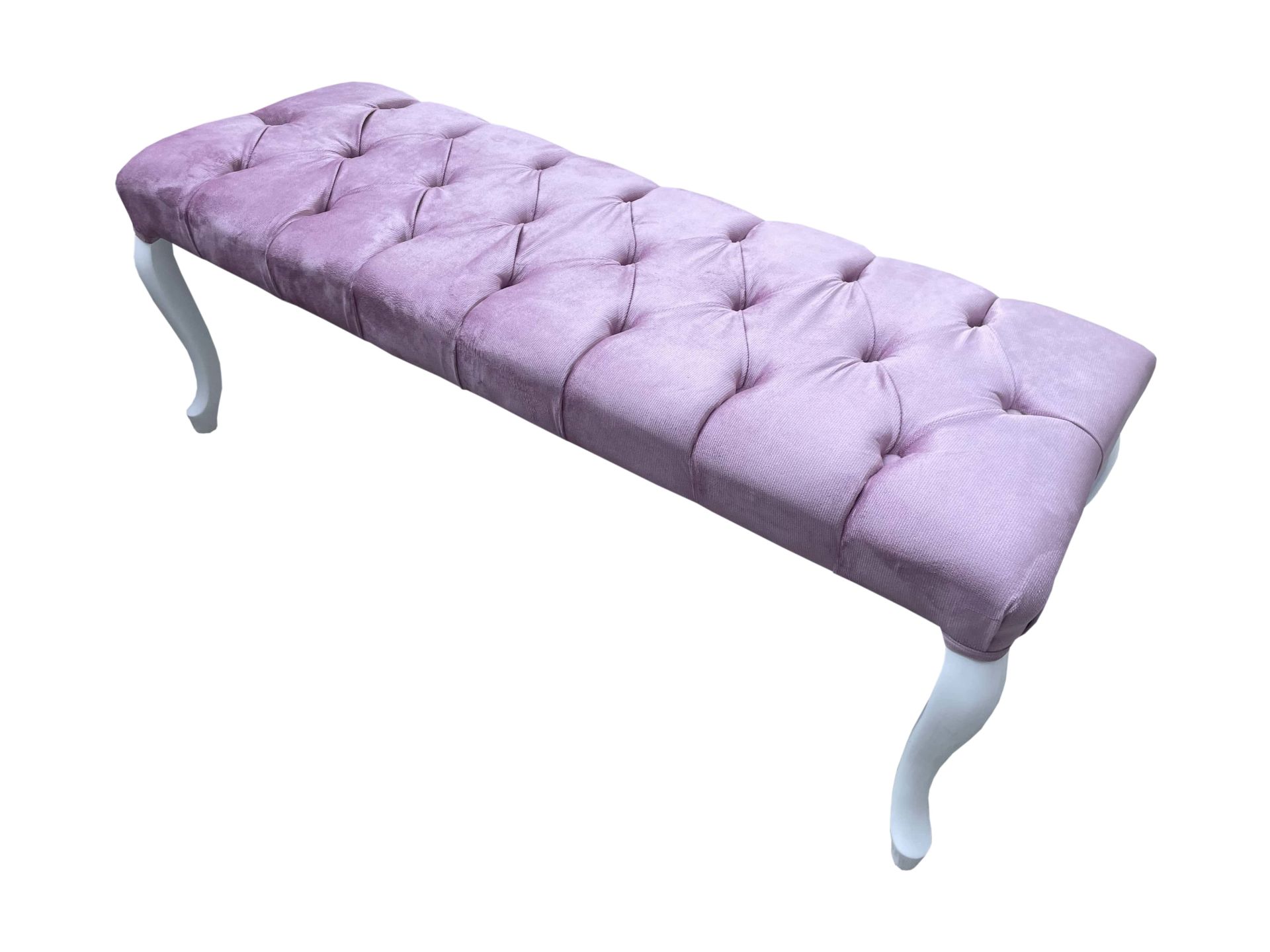 120 cm Lükens Ayaklı Puf (Bench) Ağaç İskelet-Kapitoneli