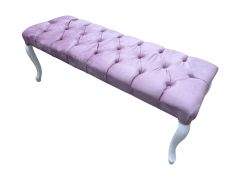 120 cm Lükens Ayaklı Puf (Bench) Ağaç İskelet-Kapitoneli