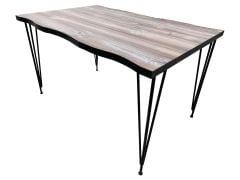 Eko 86 X 130 Cm Kütük Desenli Sabit Tel Masa(Mutfak&Cafe Masası)