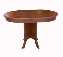 Oval Ortadan Ayaklı Açılır Masa 75X108 Cm Tamamı Ahşap