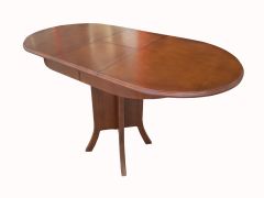 Oval Ortadan Ayaklı Açılır Masa 75X108 Cm Tamamı Ahşap
