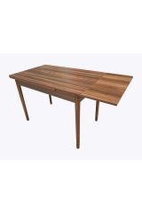 70X110 Cm Yanlardan Açılır Smart Masa-Ahşap Ayaklı-Ceviz