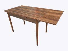 60X90 Cm Yanlardan Açılır Smart Masa-Ahşap Ayaklı-Ceviz