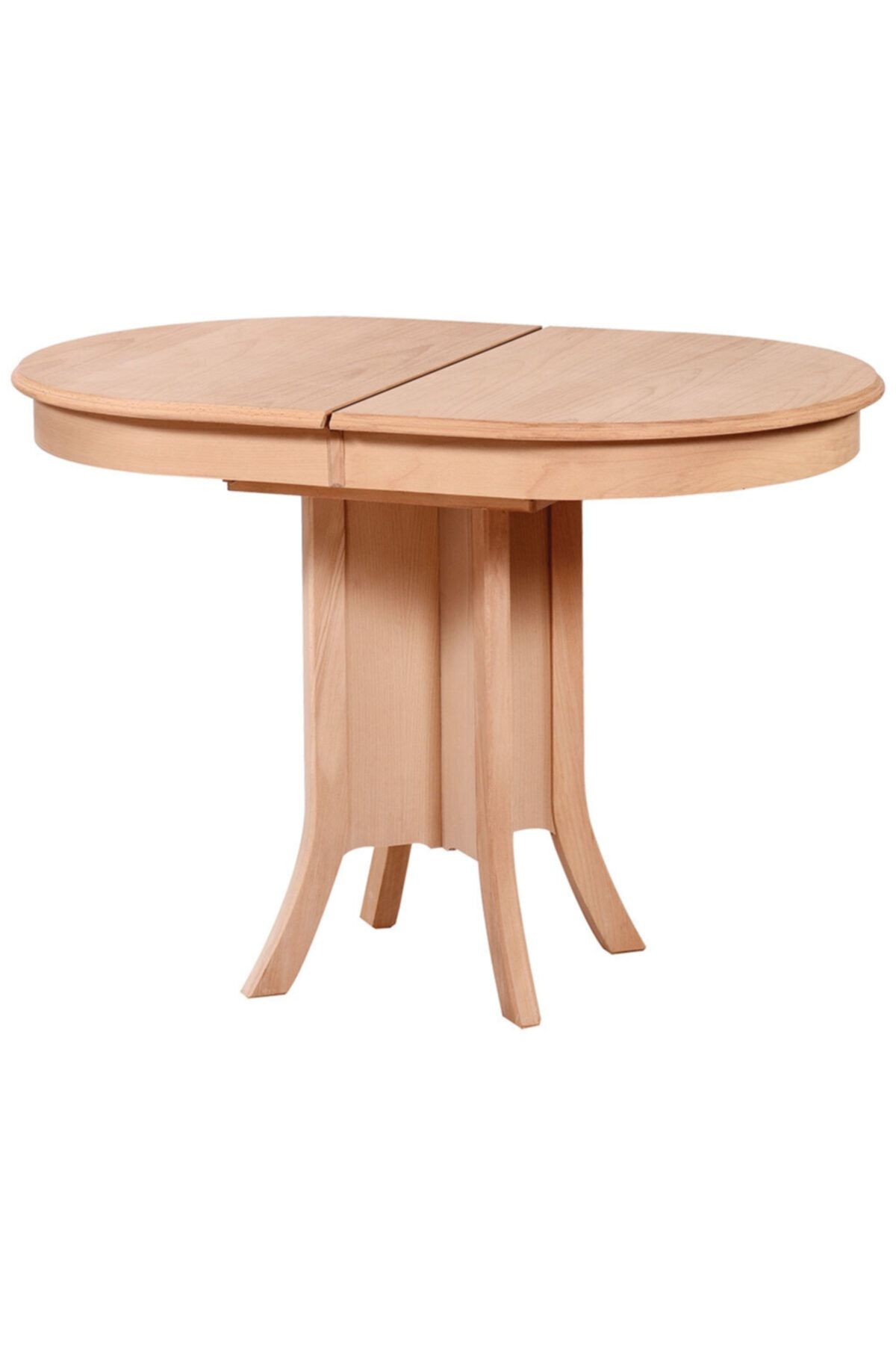 Oval Ortadan Ayaklı Açılır Masa 75X108 Cm Ahşap