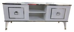 140 Cm Cnc Kesim Eko Tv Sehpası & Ünitesi - Beyaza Nikel