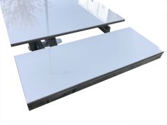Ortadan X Ayaklı Yanlardan Açılır Glossmax Beyaz Masa