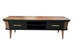 150 Cm Kütük Tv Sehpası&Ünitesi Komple Ceviz Kaplamalı Mdf,Ahşap