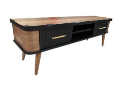 150 Cm Kütük Tv Sehpası&Ünitesi Komple Ceviz Kaplamalı Mdf,Ahşap