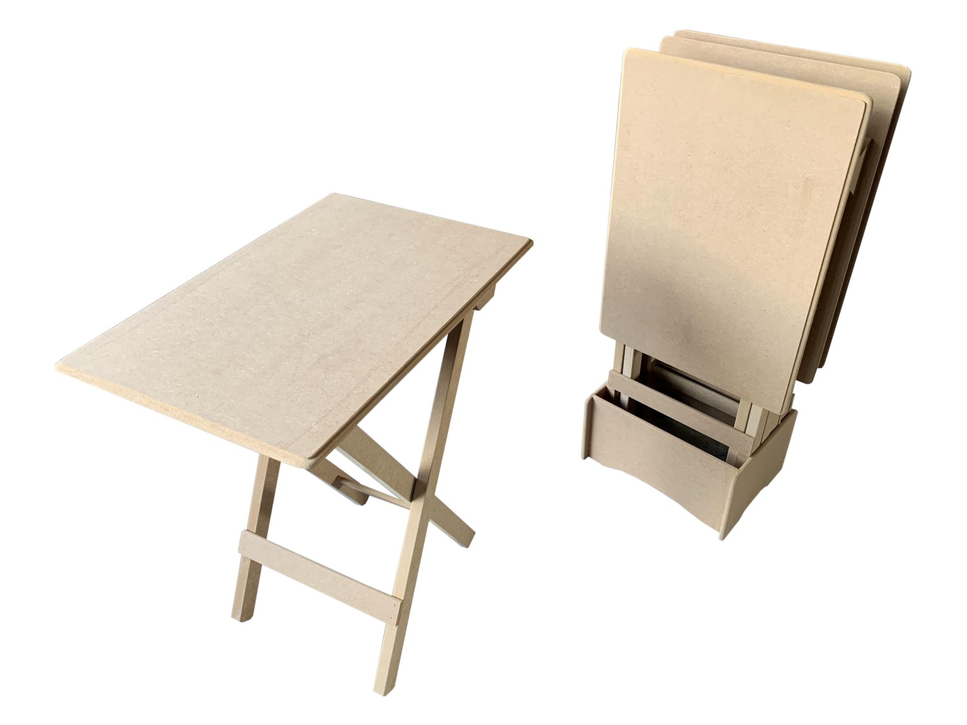 4'Lü Çanta Zigon Sehpa (Ham&Boyasız) Mdf