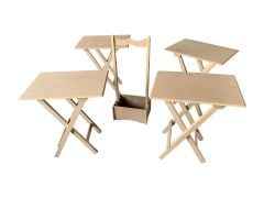 4'Lü Çanta Zigon Sehpa (Ham&Boyasız) Mdf