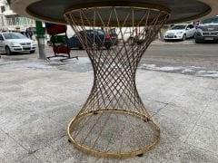 Pota Metal Masa Ayağı Gold Kaplamalı Yuvarlak & Kare Tabla & Cam İçin
