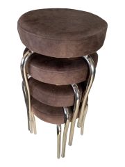 4 ADET  1.2 mm Metal Kaz Ayağı Tabure Kumaş Döşemeli