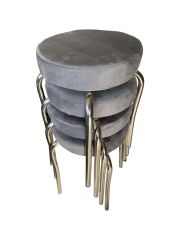 4 ADET 1.2 mm Metal Kaz Ayağı Tabure Kumaş Döşemelİ