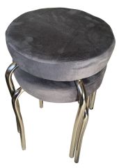 2 Adet 1.2 mm Metal Kaz Ayağı Tabure Kumaş Döşemeli