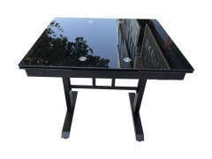 70 x 80 Japon Ortadan Metal Ayaklı-Yanlardan Açılır Cam Masa