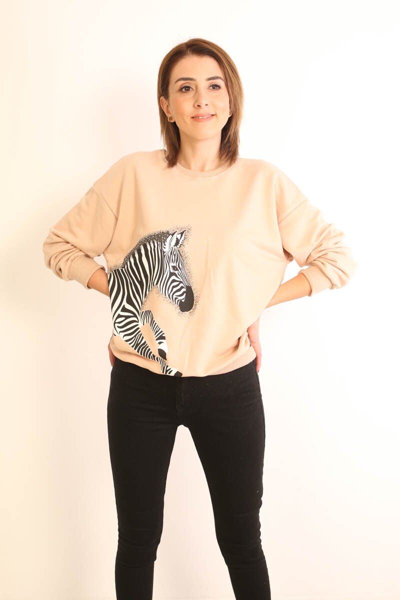 Zebralı Sweatshirt