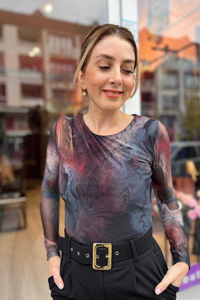 Renkli Tül Bluz