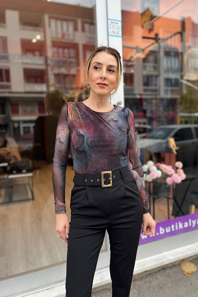 Renkli Tül Bluz