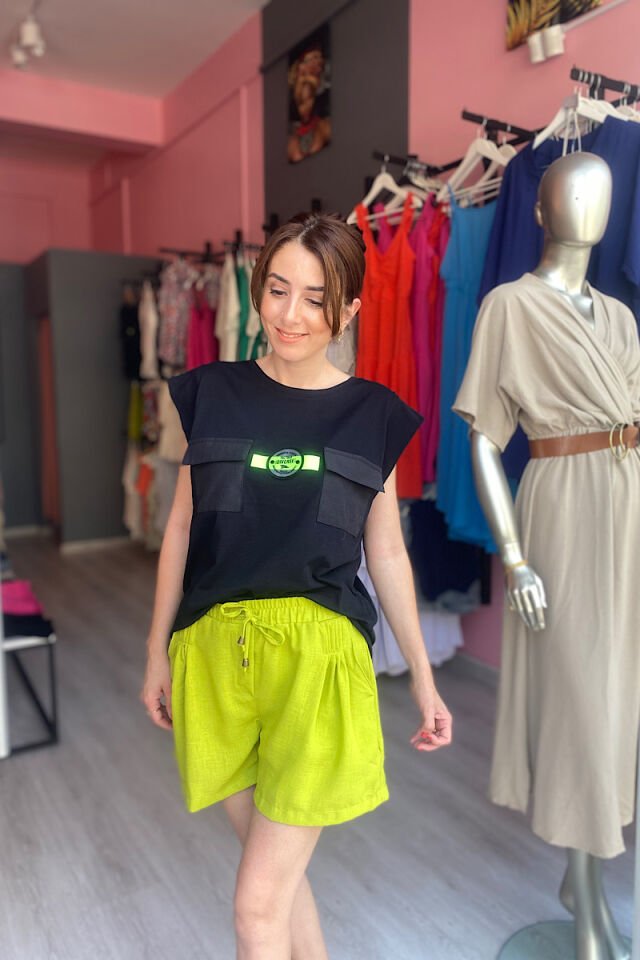 Fıstık Yeşili Şort