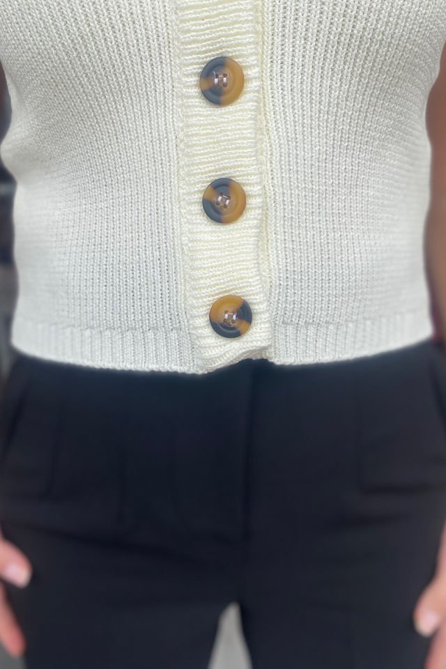 Halter Kesim Marka Model Yelek -Ekru
