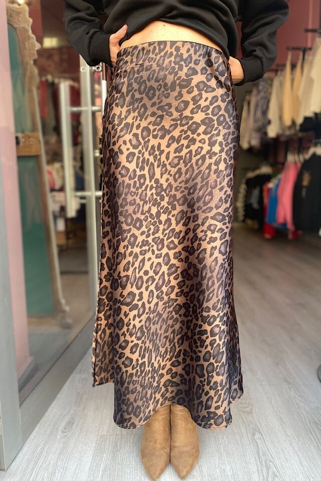 Leopar Maxi Saten Etek