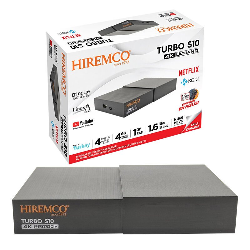 Hıremco Turbo S10 Dahili Hafıza 1 gb Ram 1.6 Ghz İşlemci Youtube Netfılx Hd Uydu Alıcısı