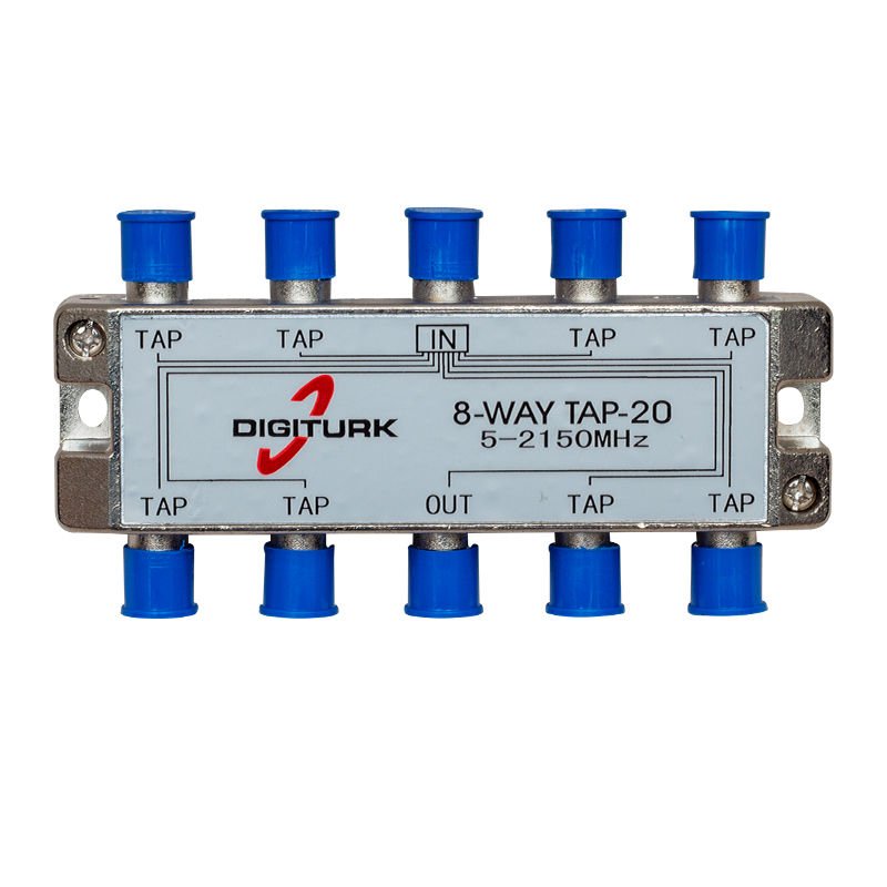 Digitürk 5-2150 Mhz 20DB 8 Yollu Musluk Anahtarı 1/8 Ayırıcı BÖLÜCÜ