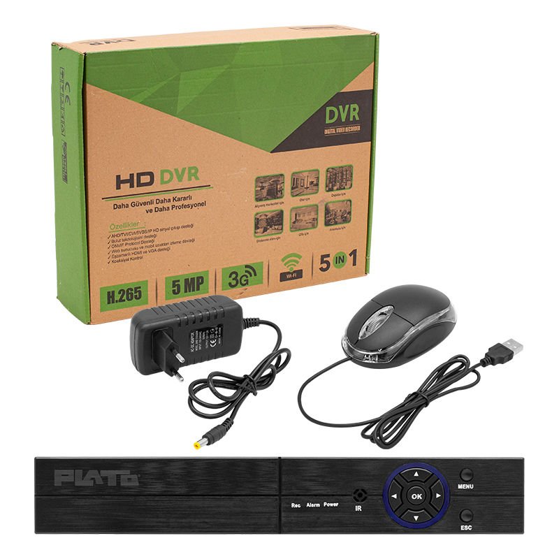 Plato PL-21064 6 in 1 8 Kanal 1080n DVR Kayıt Cihazı (5 MP DESTEKLİ) (H265)