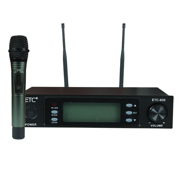 Etc-600 Uhf 1 El Çift Tünerli Kablosuz Telsiz Mikrofon