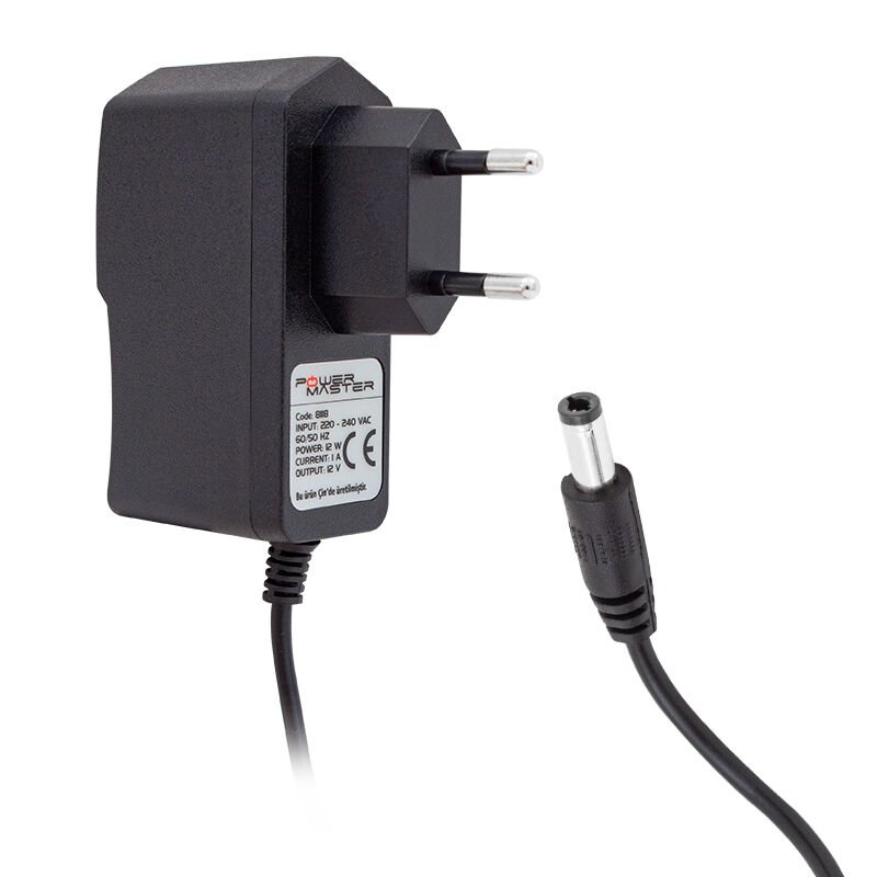 Powermaster Pm-8118 12 Volt - 1 Amper Priz Tipi Plastik Adaptör 5.5*2.5 Uç