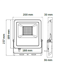 İnoled 50W Beyaz Işık 6500k Elegant Led Projektör IP65 5204-01