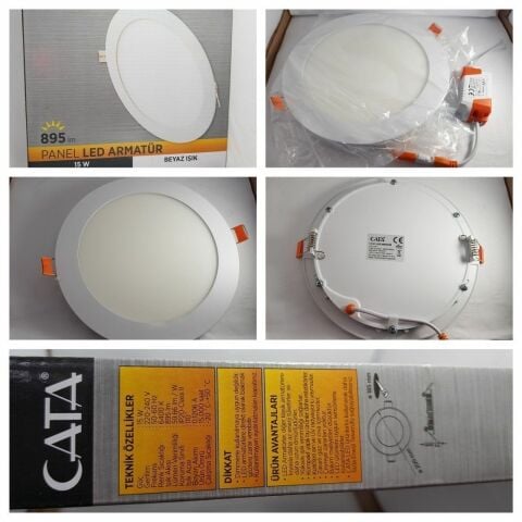 Cata Slim Led Panel 15w Yuvarlak Alüminyum ct-5148b - Beyaz Işık