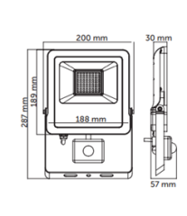 İnoled 50w Beyaz Işık 6500k Elegant Sensörlü Led Projektör 5224-01