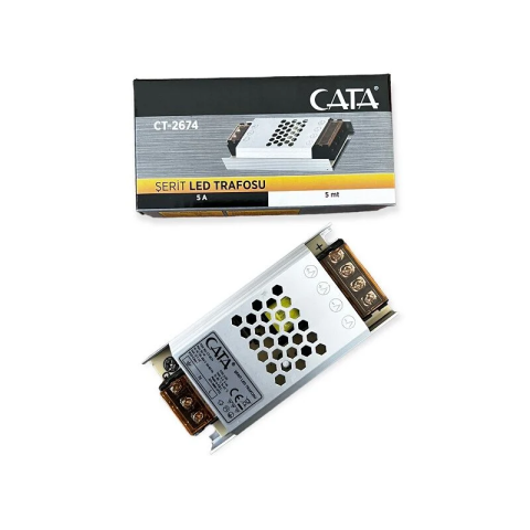 Cata 60W 5 Amper Şerit Led Trafosu Ultra Slim Fansız  ct-2674