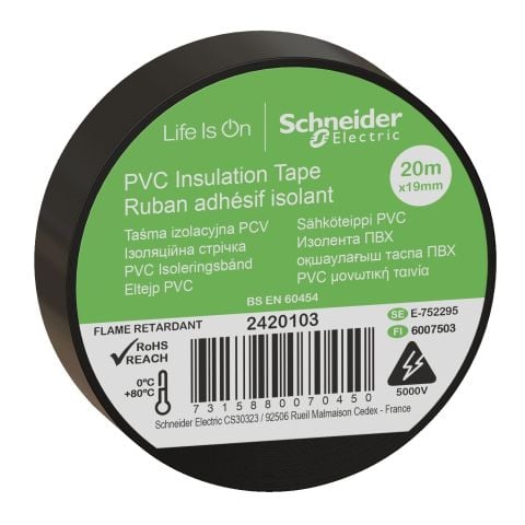 Schneider Siyah PVC İzole Bant 20mt*19mm 2420103