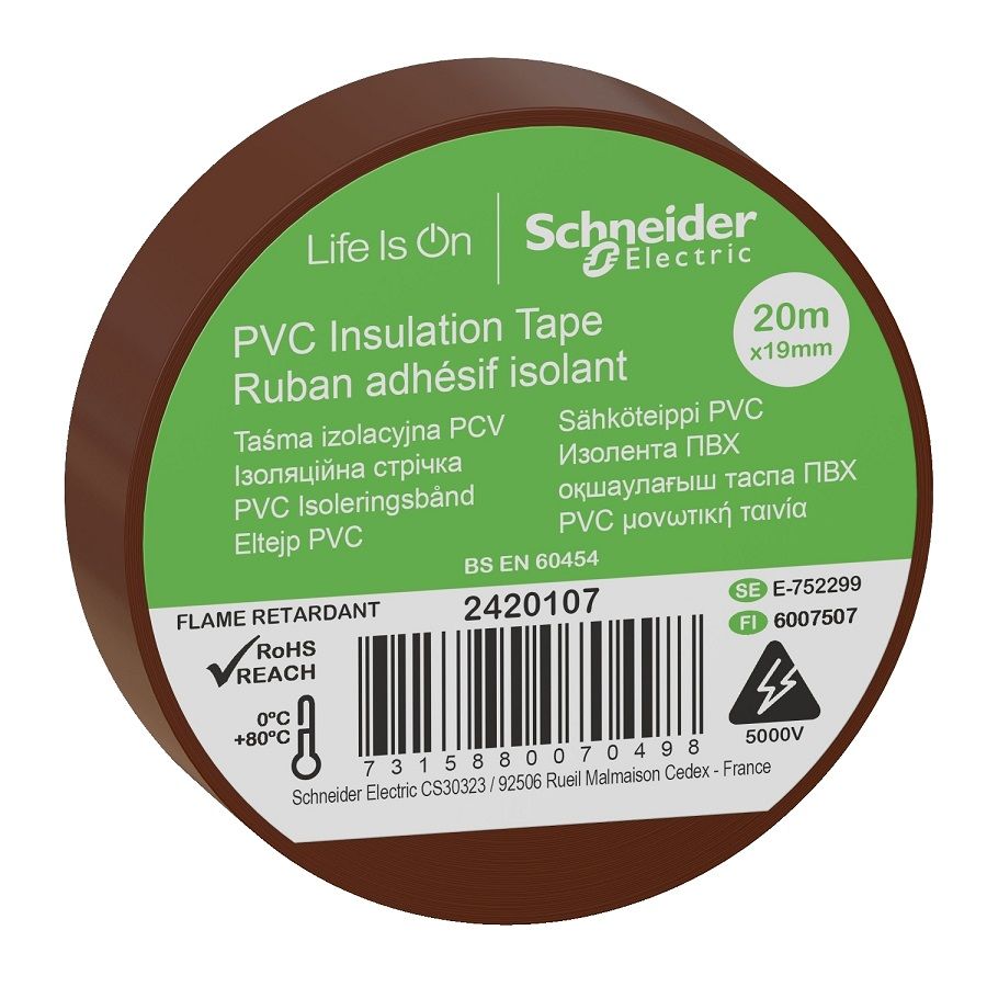 Schneider Kahverengi PVC İzolasyon Bandı 20mt*19mm 2420107