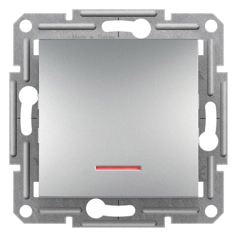 Schneider Asfora Plus Alüminyum Işıklı Anahtar Çerçevesiz- EPH1400161