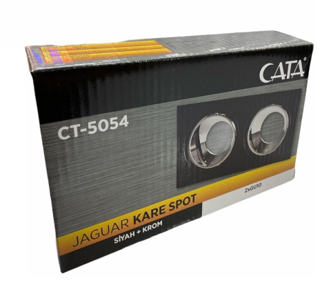 Cata Jaguar Siyah Platin Diktörtgen 2li Spot Kasası CT-5054