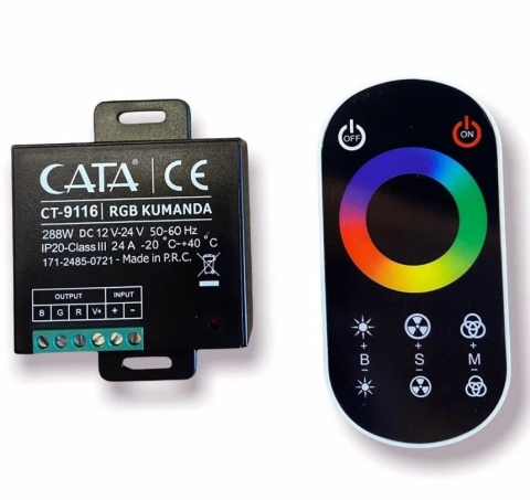 Cata 25 Metrelik 24 Amper 288w Rgb Led Kumandası Ultra Slim ct-9116