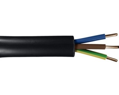 Öznur Kablo 3x2.5 NYY Yeraltı Kablo Siyah Renk Kablo 1 METRE