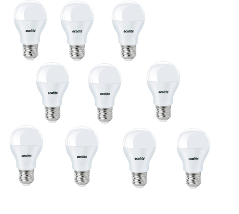 Ecolite 10 Adet 9W Beyaz Işık 6500k Led Ampul E27 Duylu 810 Lümen