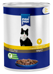 PawPaw Tavuk Etli Chunk Kedi Konserve 400 G 24\'lü