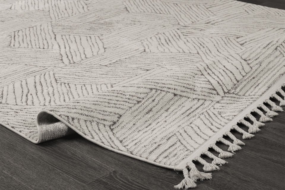 ALATURKA 4950A BEYAZ-KAHVE DEKORATİF MAKİNE HALISI