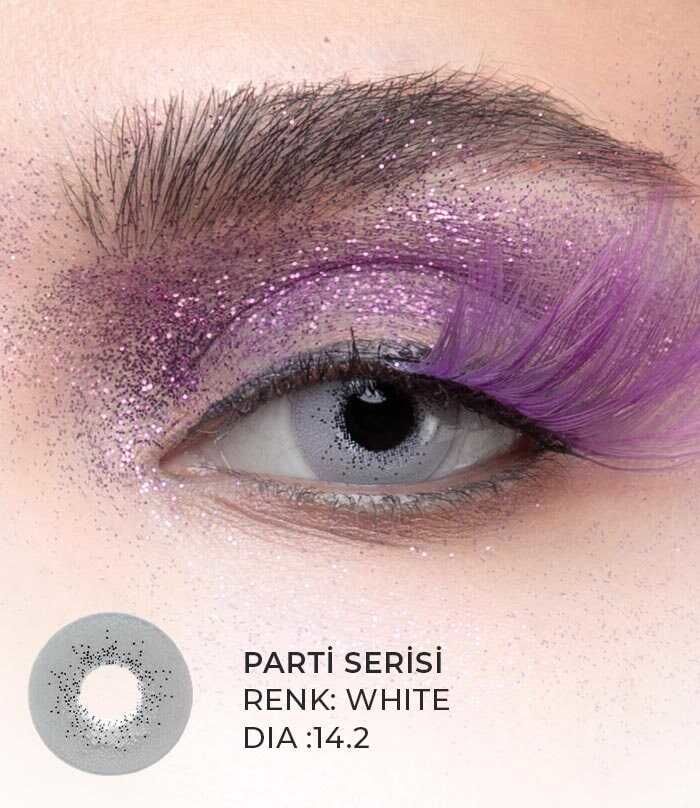 Renkli Lens İconic Parti Serisi 3 Aylık Lens WHİTE